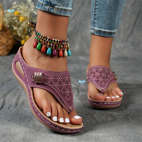 Comfortable Arch Women's Wedge Flip Flops Comfortable