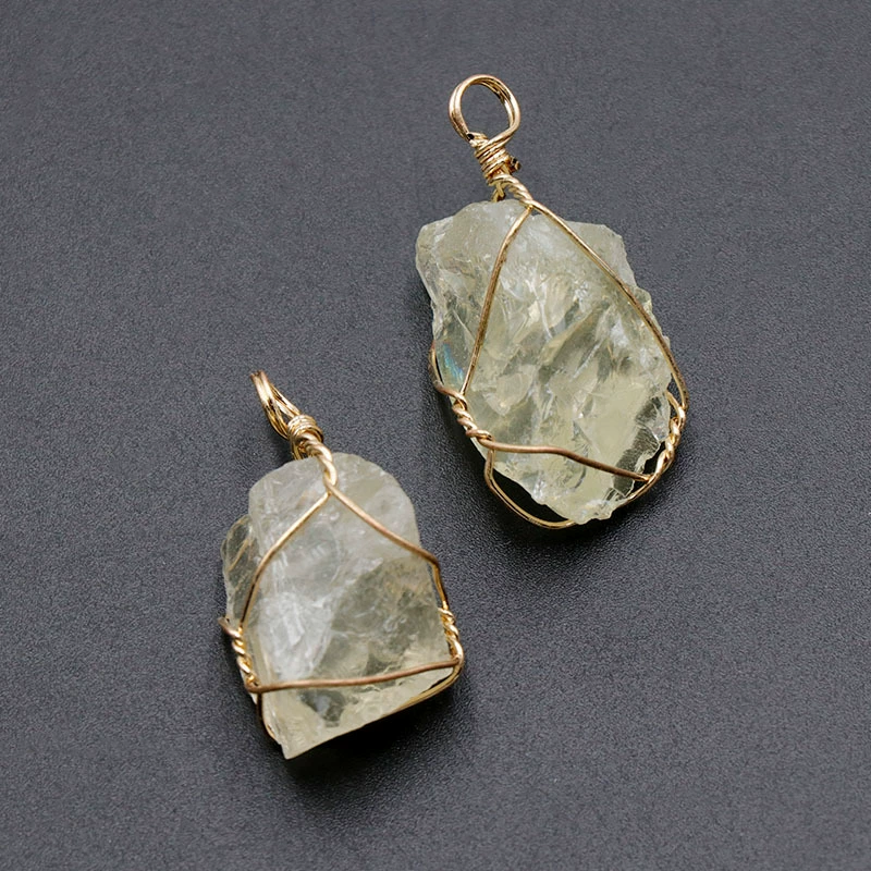 Natural water, crystal, pendant, natural ore, necklace, sweater, accessory, handmade, (Cross-border trading)