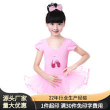 儿童舞蹈服女孩练功服装短袖女童幼儿蓬蓬纱裙演出芭蕾舞裙合唱服