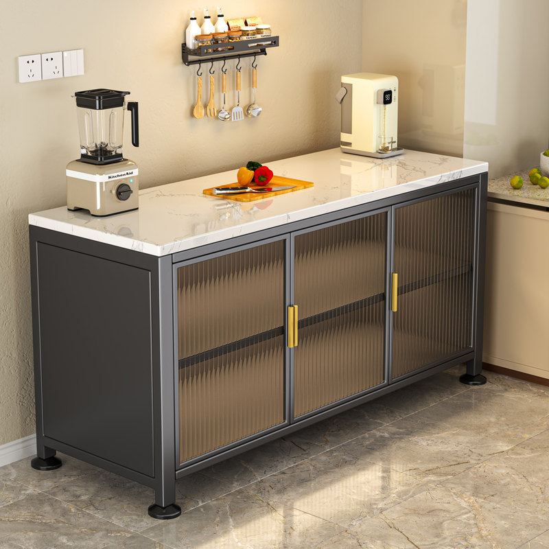 New Kitchen Slate Storage Floor-Standing Multi-Layer Sideboard Cabinet Multi-Functional Microwave Storage Cabinet New Dust-Proof Storage Cabinet