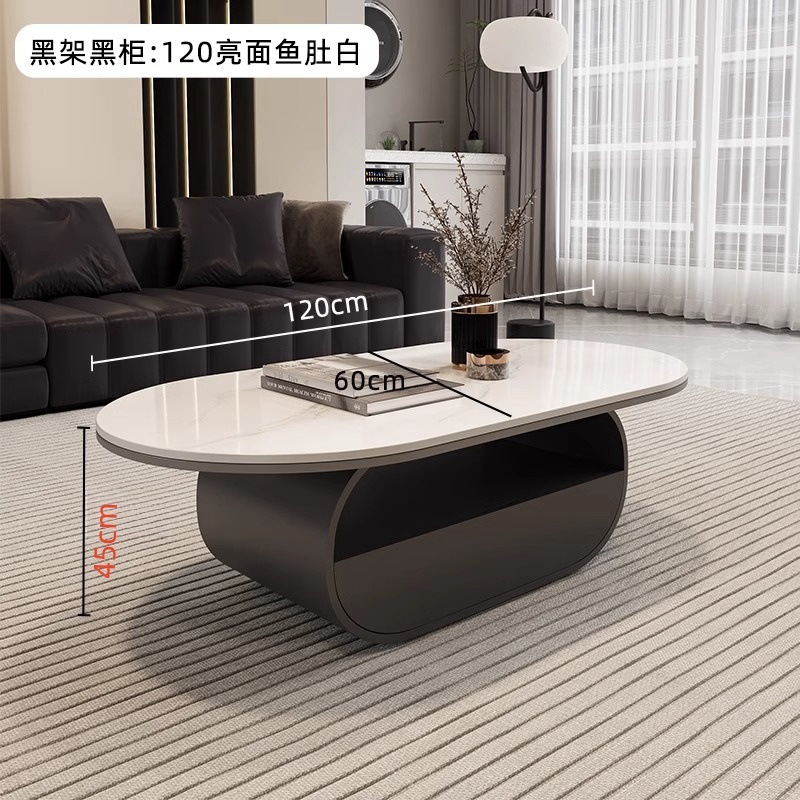 Nuevo hogar moderno simple y lujoso mesas combinadas de moda mesa de té sala de estar de roca elíptica completa