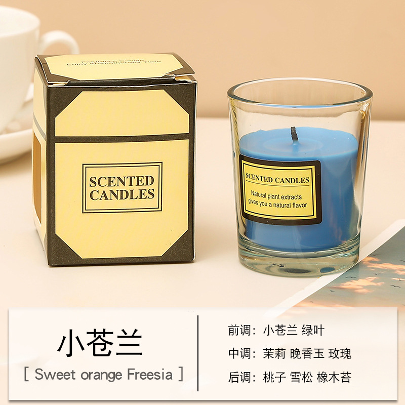 Vela aromática de cera vegetal hecha a mano en vaso de vidrio, regalo creativo para dropshipping transfronterizo, adorno para el hogar.