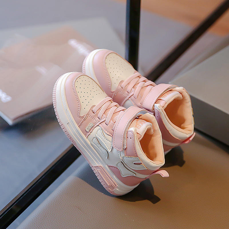 Barn högtopp sportsko Trend 2023 Höst Ny Student Läder Panel Sh för pojkar och flickor Halkfri Casual_voghion.com