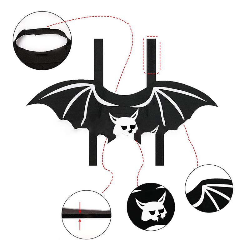 Halloween ropa de mascotas murciélago alas gato perro Teddy ropa divertida transformación mascotas suministros ropa
