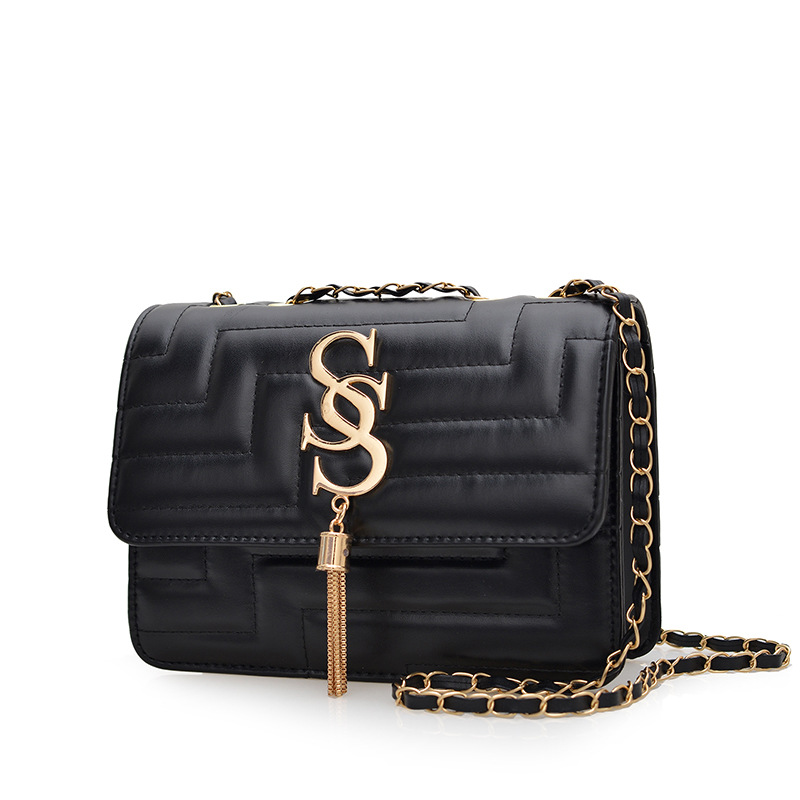 Bolso de cadena popular de este año bolso de mensajero retro femenino pequeño bolso cuadrado 2025 primavera nuevo bolso de hombro con borla de moda