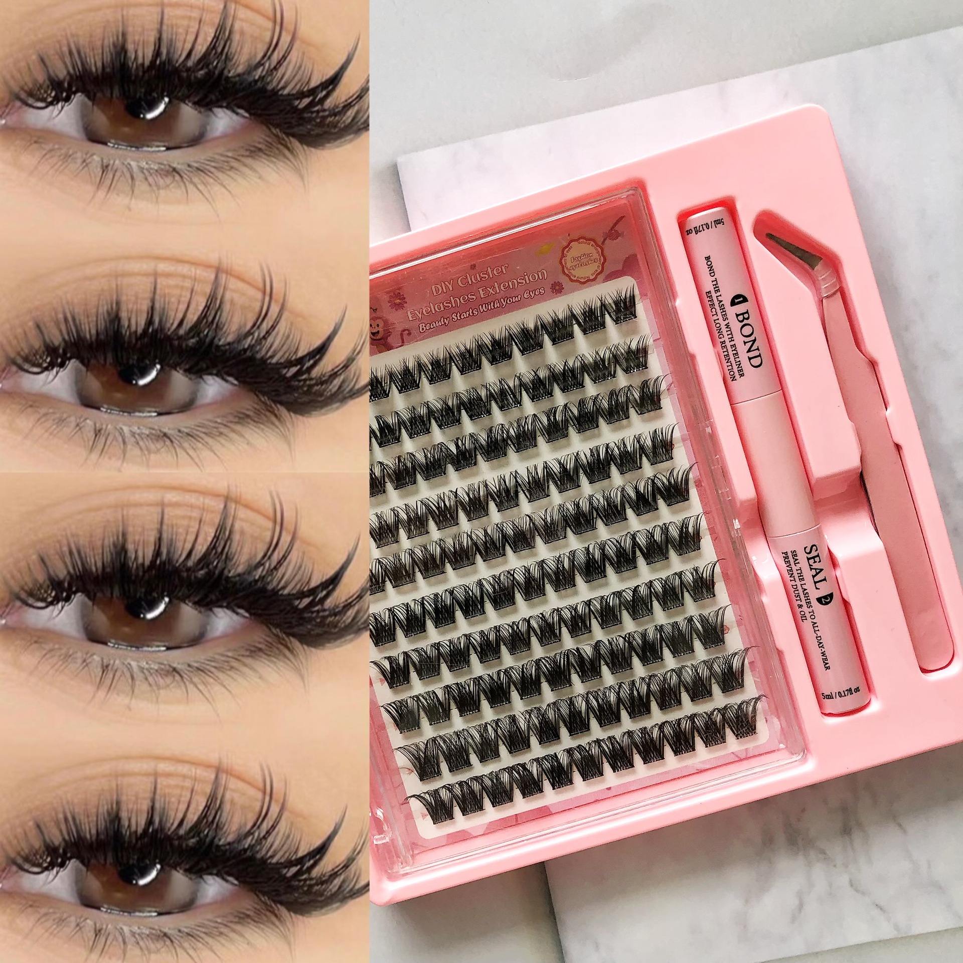 Conjunto de pestañas falsas transfronterizas de gran capacidad serie WM, ojos grandes, ojos lindos, pestañas falsas de imitación natural.