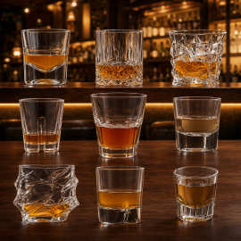 网红ins风威士忌洋酒杯加厚防爆玻璃杯酒吧餐厅酒具套装啤酒水杯