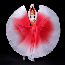 漸變開場舞大擺裙大氣演出服裝燈火里的中國舞蹈服伴舞表演服長裙