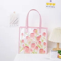 В наличии Прозрачный ПВХ Элегантный Tulip Jelly Bag Рождество Новый год Учитель старейшин Подарочная сумка Сумка для закусок