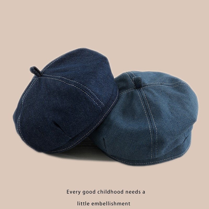 Niños japoneses vaqueros boina primavera y otoño delgada retro generales sombrero de ocho ángulos sombrero pintor bebé