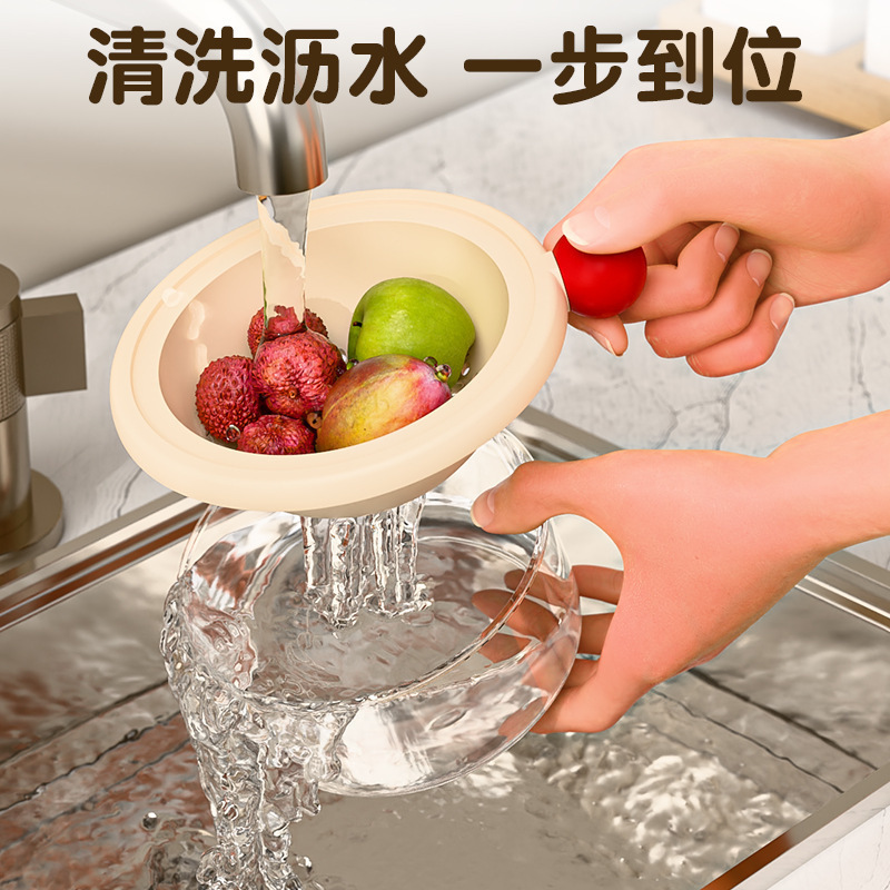白色大嘴沥水篮厨房洗菜篮沥水架 食品级 PP 材质|undefined