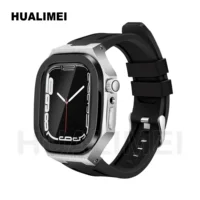 Модифицированный корпус HUALIMEI для Apple Watch 8, 45 мм, корпус из нержавеющей стали 316L, совместимый с iwatch 44