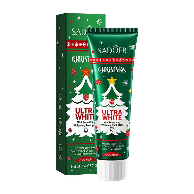Inglés completo SADOER Navidad bicarbonato de sodio blanqueador, pasta de dientes, dientes limpios y frescos, comercio exterior transfronterizo image 8