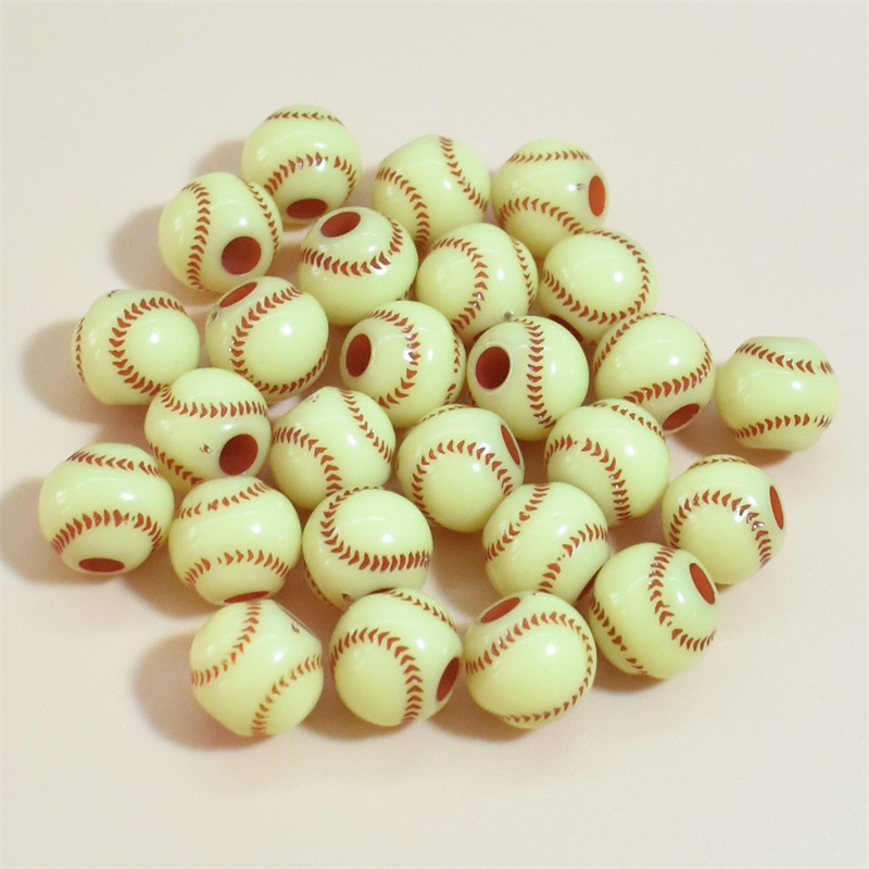 50 Pieces Arylic Baseball Beads display picture 5