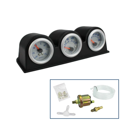 Car modification triple meter speed + water temperature + oil pressure three-in-one combination instrument with instrument frame 12V (automobile instrument) - pressure-gauge-water-temperature-gauge-oil-pressure-gauge