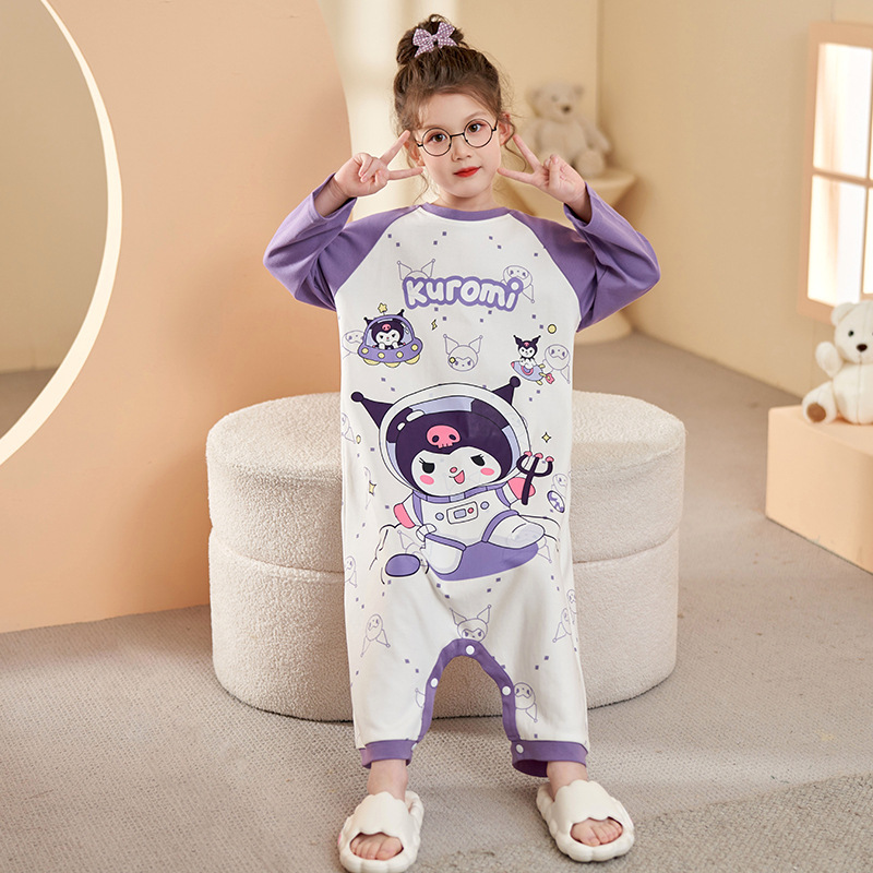 女の子の連体パジャマ子供の長袖は春と秋の赤ちゃんに風邪をひかれないようにされています。|undefined