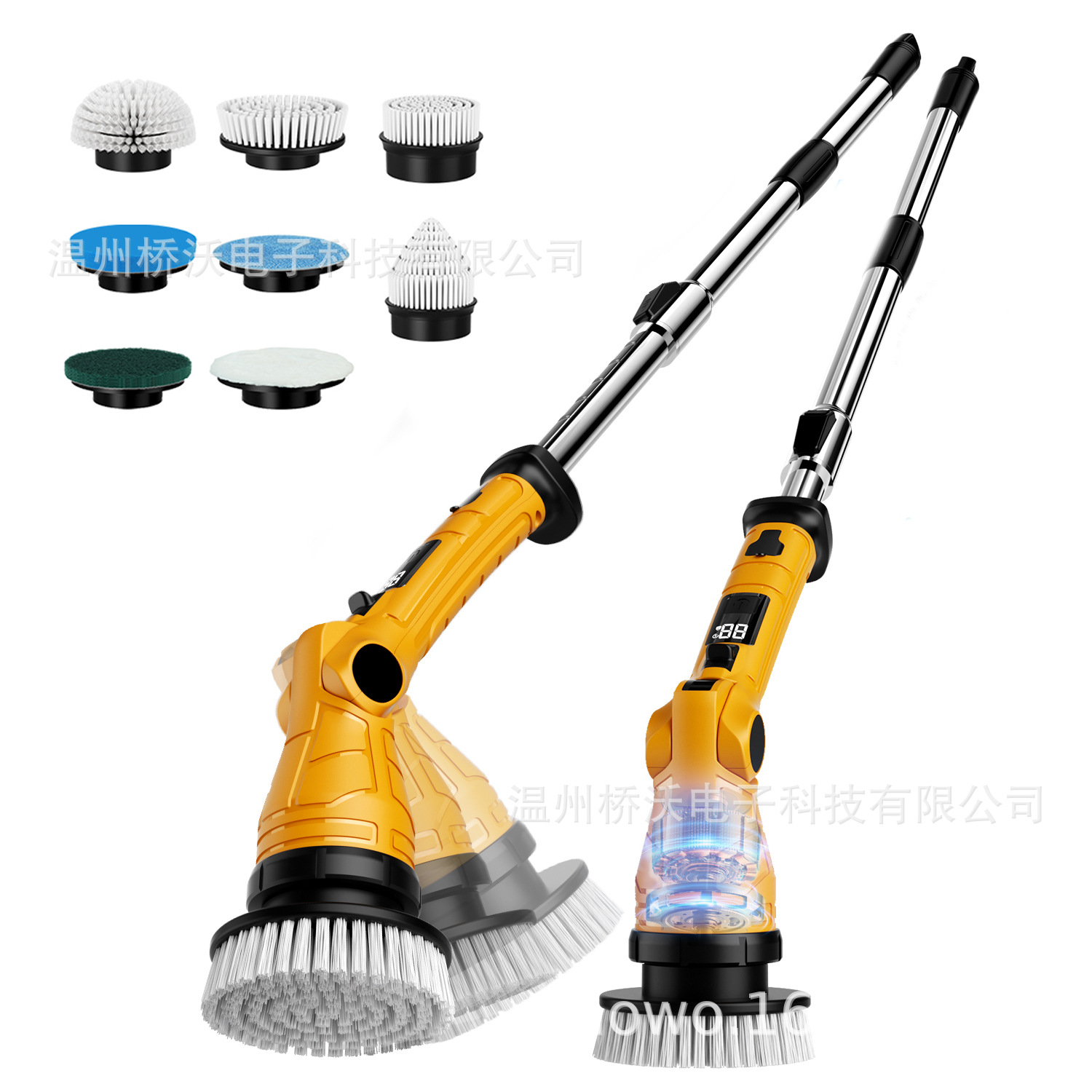 Cepillo de limpieza eléctrico multifuncional Cepillo de limpieza de baño y cocina Cepillo de lavado de doble uso telescópico largo y largo del inodoro del hogar image 12