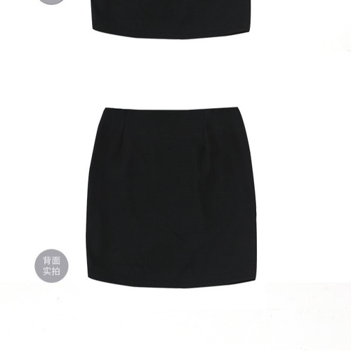 Professional semi-slip dress work pants for women 2025 one-piece short skirt slimming black bustier summer work pants dress