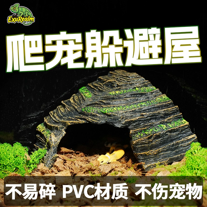 Укрытие для рептилий, площадка для восхождения, площадка для загара, украшение из смолы для черепах, пейзаж для гекконов, террариум для рептилий.