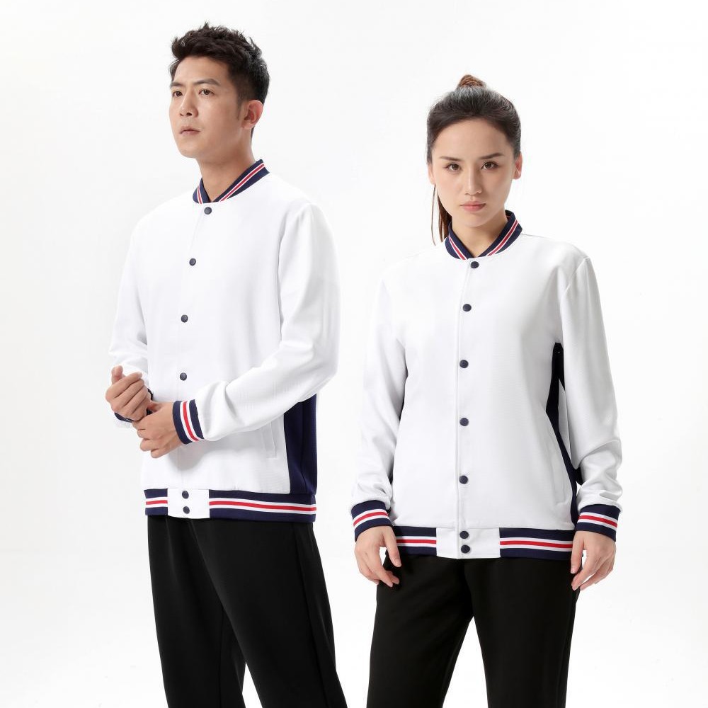 25 nuevos vestidos de otoño casuales abrigo de cuello vertical hombres y mujeres vestidos deportivos casuales de manga larga una sola blusa puede imprimir logotipo