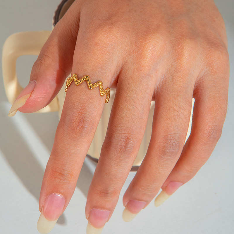 Holiday, Daily Occasion Wholesale Jewelry Basic Simple Style Classic Style Leaf Heart Shape Solid Color Titanium Steel Plating Open Rings