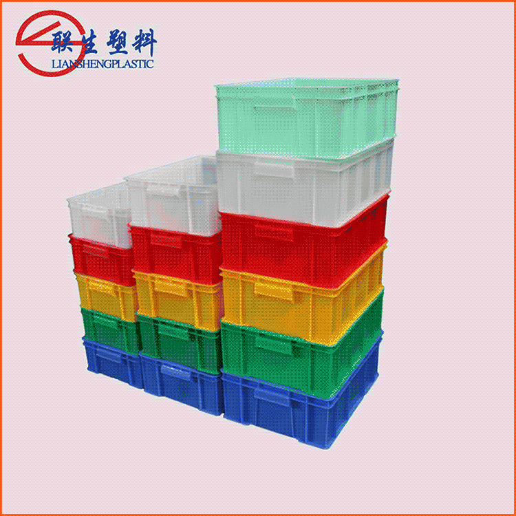 塑料箱 长方形蓝色塑料框物流箱可带盖胶箱工具料箱五金周转箱