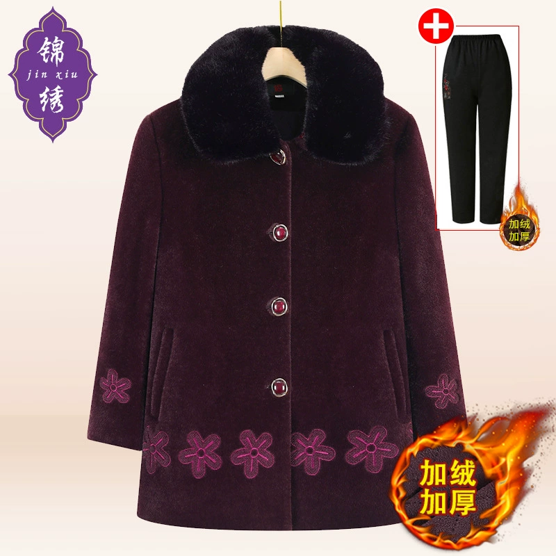 Поколение волос для пожилых людей осенне-зимнее пальто бабушка одежда норка бархат шуба мама на флисовой подкладке Толстая жена