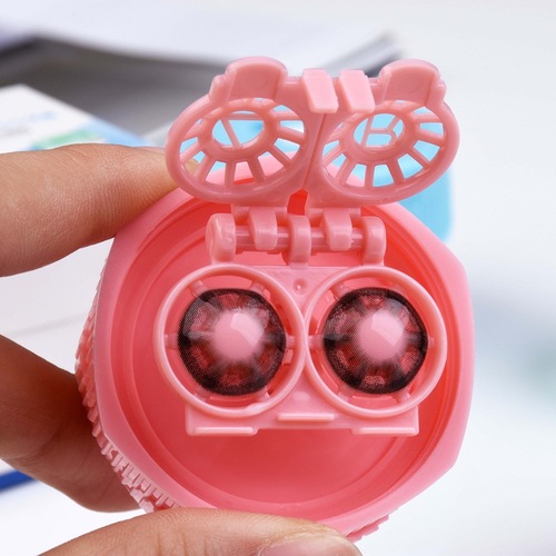 Portable mini cleaning box for contact lens cleaning, manual semi-automatic rotary cleaner, rotary protein remover