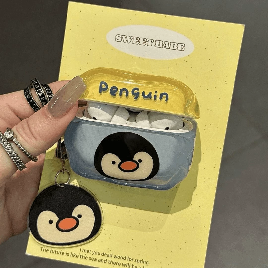 Защитный чехол для наушников Penguin little penguin anti-fall headphone shell airpods2 airpodspro3 suitable for airpods4 protective case