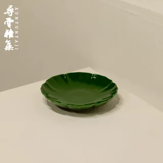 寻云雅集手绘青竹杯垫家用茶杯托防烫陶瓷隔热垫单个茶托茶道配件