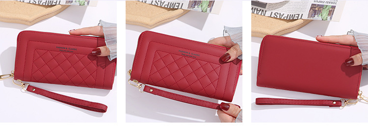 103g Weight pu Lining Material Side Zipper Closure Type Long Wallets Bags Type 1 Piece Quantity Holiday, Banquet, Selfie Occasion pu Material Contrast Binding Function Solid Color Pattern All Seasons Season Women's Gender Sweet Style Square Shape Women's Solid Color Pu Side Zipper Wallets 10