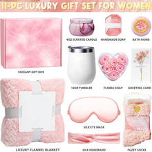 定制shower steamer亚马逊热销粉色蛋杯化妆包香薰沐浴礼品盒套装