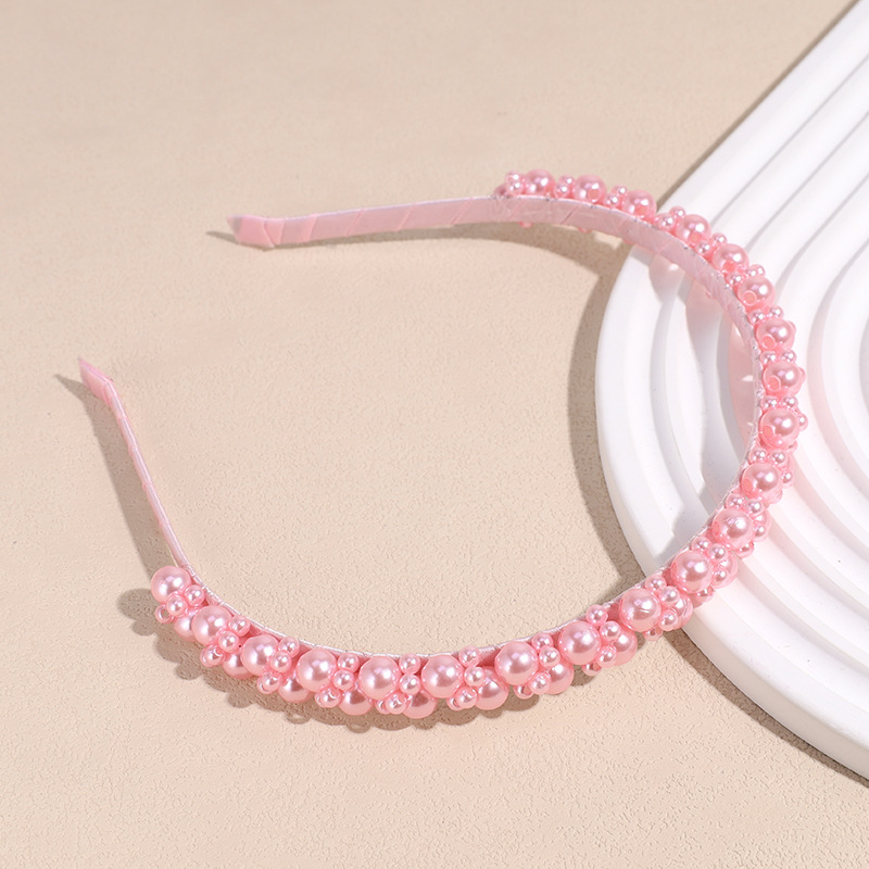 Simple Style Solid Color Imitation Pearl Beaded Hair Band display picture 5