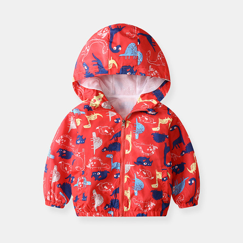 Boys coat autumn new boys hoodie tops children's clothing cartoon fashion loose coat trend