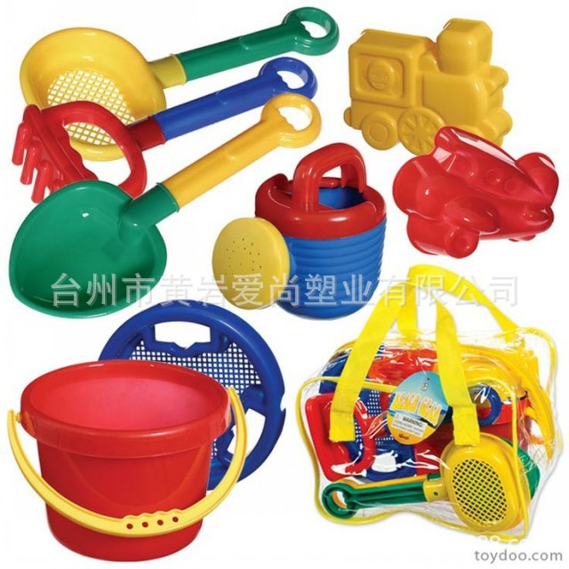 夏季儿童海边沙滩玩具套装 宝宝夏日玩水沙滩桶 挖沙铲子玩具推车