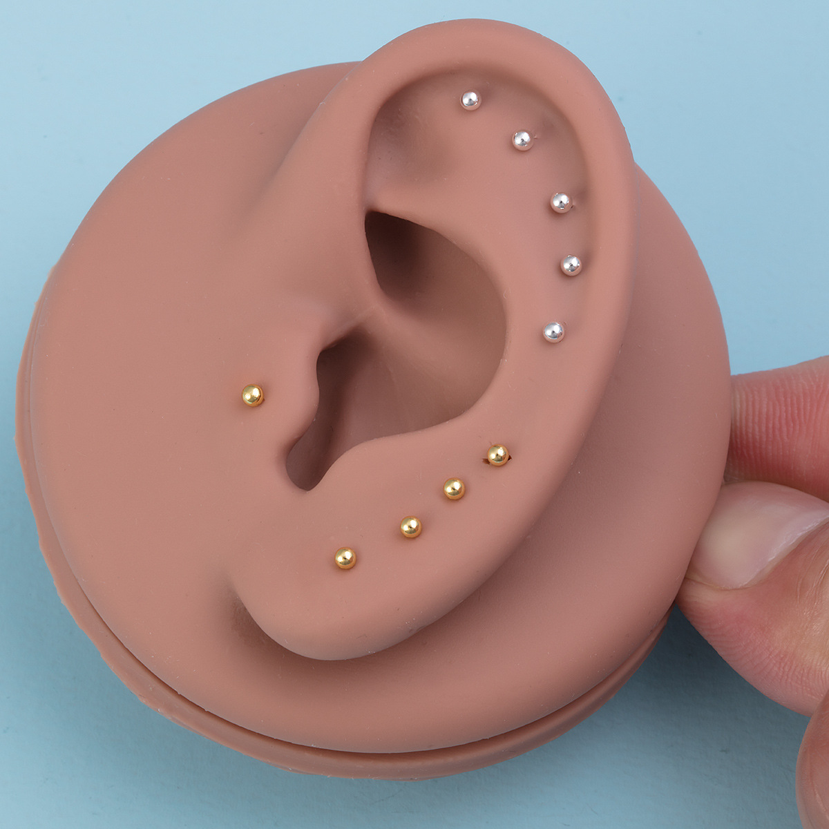 Sterling Silver Plated Round Ball Nose Stud Piercing Jewelry_voghion.com