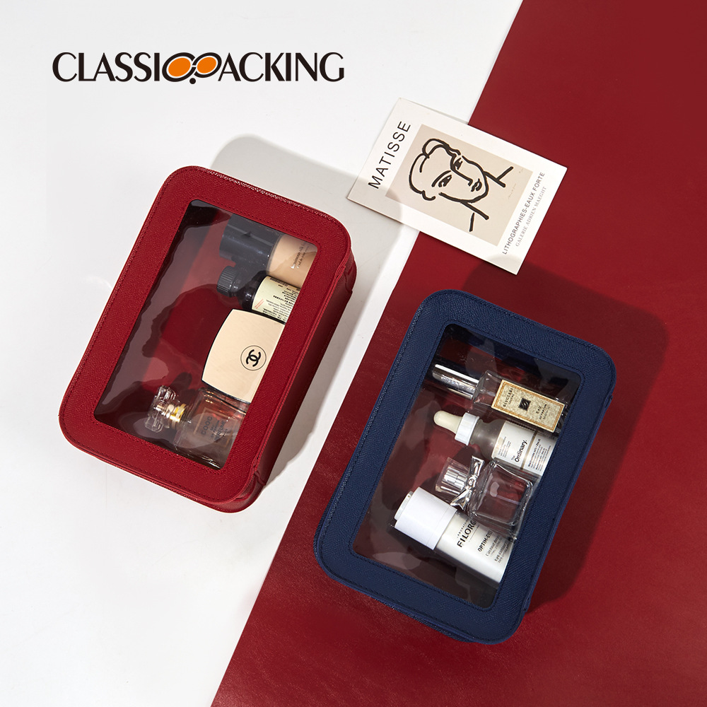 2025 bolsa de cosméticos transparente simple y elegante bolsa de almacenamiento de maquillaje de gran capacidad bolsa de lavado portátil portátil de alta calidad