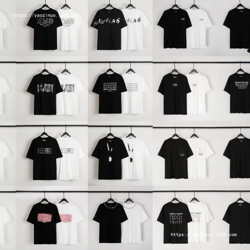 Cross-Border Maison Margiela Digital Print Mm6 Pure Cotton High-Quality Men's T-Shirt