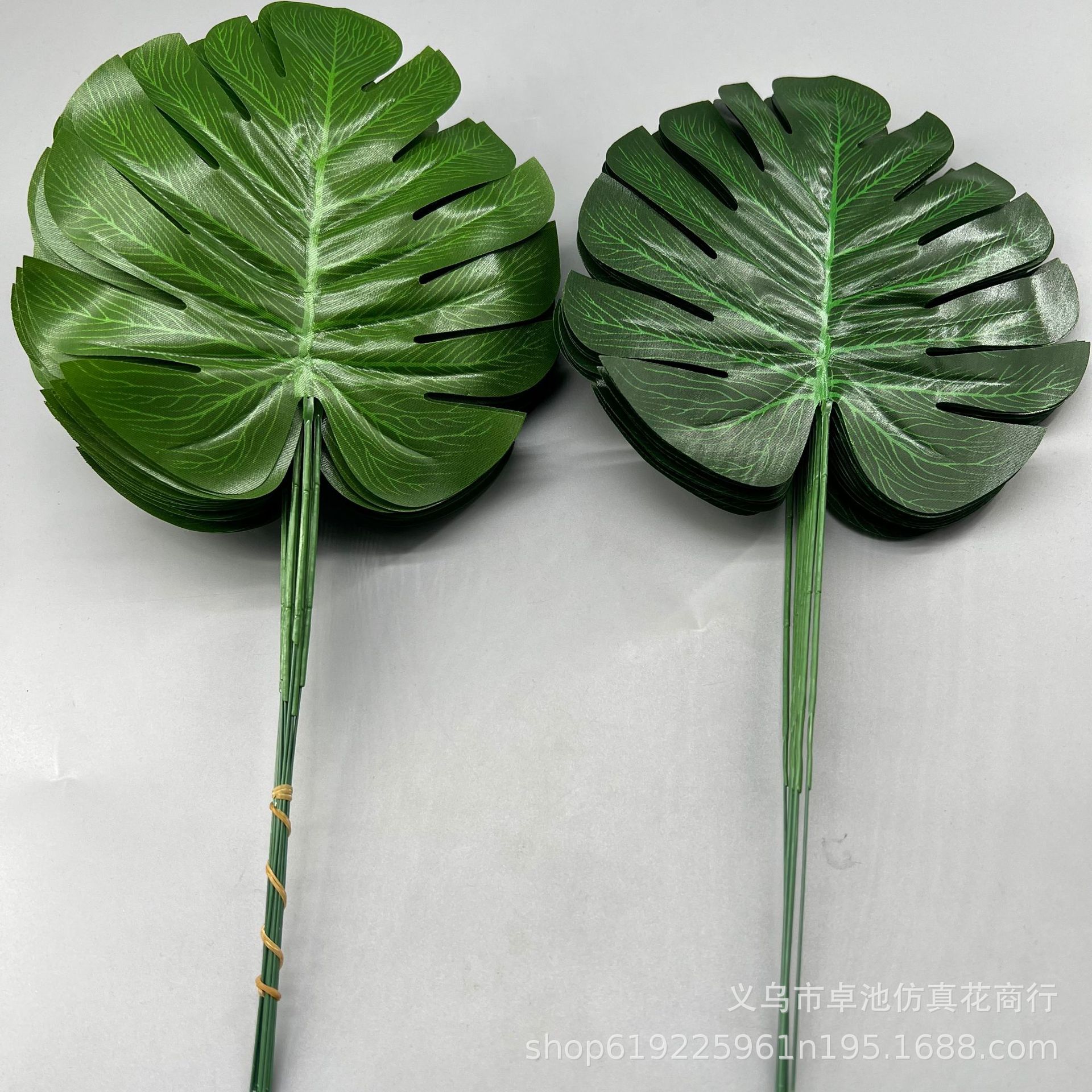 绿色花材手工仿真龟背叶绿植装饰森系吊顶婚礼气球叶装饰摆件批发