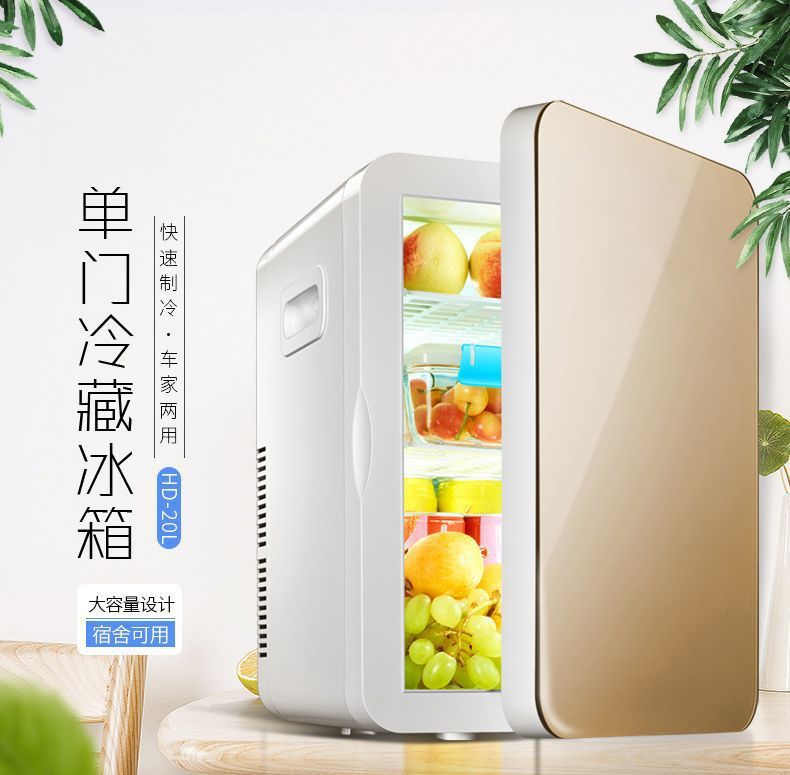 Mini Refrigerator, Small Refrigerator for Home Use, Dormitory, Car, Dual-Purpose for Bedroom and Car, Refrigeration for Cosmetics and Breast Milk