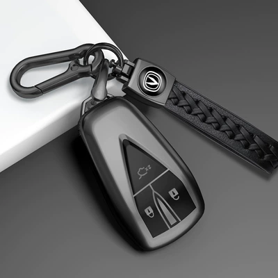Car key bag Cover Third Generation Cs55/35/X5 Eado - type-a-3-button-key-cover-woven-rope-double-buckle-titanium-gray