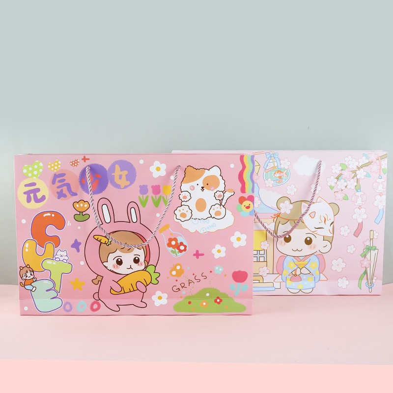 Giveaway Gift Bag – Chestnut Boy's Energetic Girl Series Cartoon Handbag for Travel & Storage, Available in 2 Styles