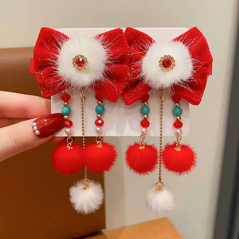 儿童汉服发饰新年古风流苏发夹女童超仙步摇古装配饰儿童演出头饰