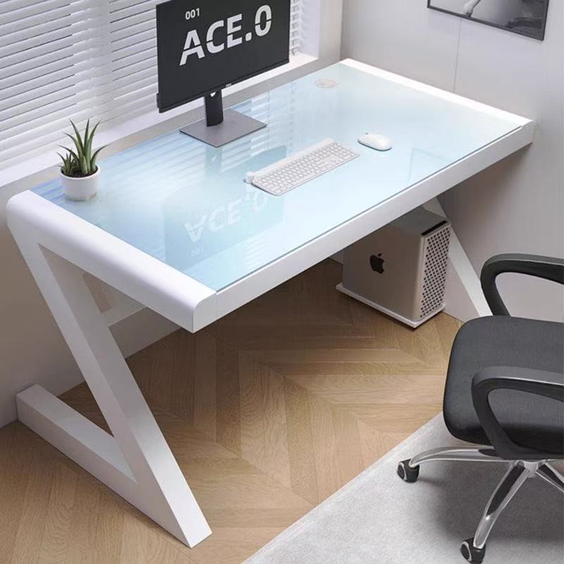 Simple Desktop Computer Desk, Modern Tempered Glass Desk, Simple Writing and Study Desk, Home Gaming Desk, Office Desk