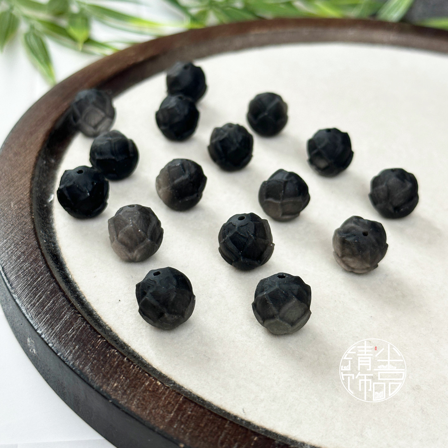 Natural silver obsidian frosted lotus beads, spacer beads, string accessories, handmade DIY bracelet accessories, three-dimensional carved pieces