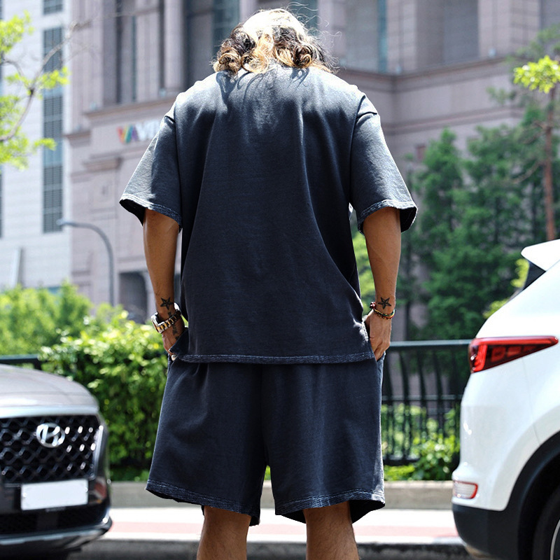 420g Weight Short Sleeve Sleeve Length Polyester Fabric Type Shorts Sets Sets Type Casual Occasion Round Neck Neckline Regular Fit Fit Type Solid Color Pattern Summer, Spring Season Men's Gender Hip-Hop Style Men's Solid Color Hip-Hop Round Neck Short Sleeve Regular Fit Men's Sets 31