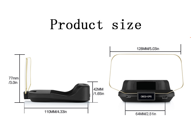 Car HUD Head-Up Display GPS Overspeed Alarm Mileage Statistics Head-Up Display High-Definition Multifunctional Instrument