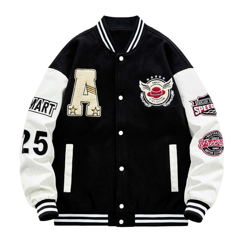 美式棒球服外套男飞行员夹克复古春秋季学生刺绣潮服情侣装上衣服