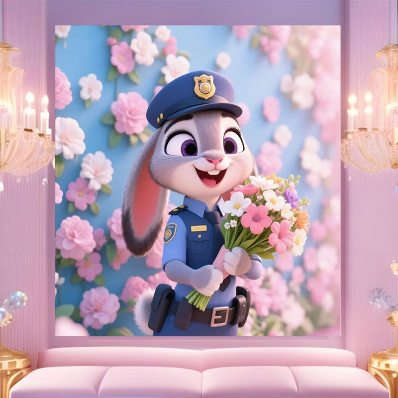 20 * 20 Crazy Zoo City pintura digital a mano diy dibujos animados pintura a mano Judith Decoration