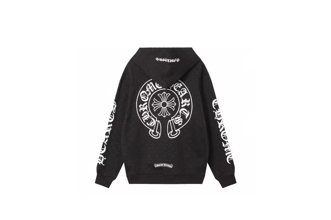 Chrome Hearts Horseshoe Cross Zip Up Hoodie Black